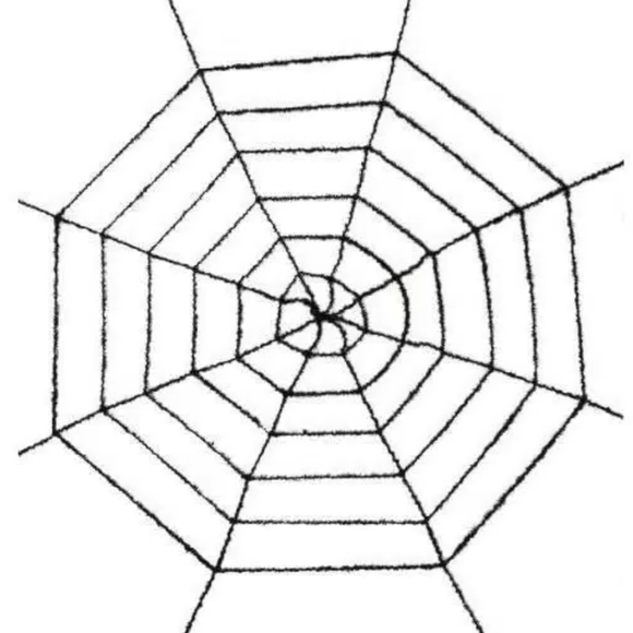 Yikes in the Yard Tinsel Spiderweb Halloween Door Decor Black - Picture 3 of 3